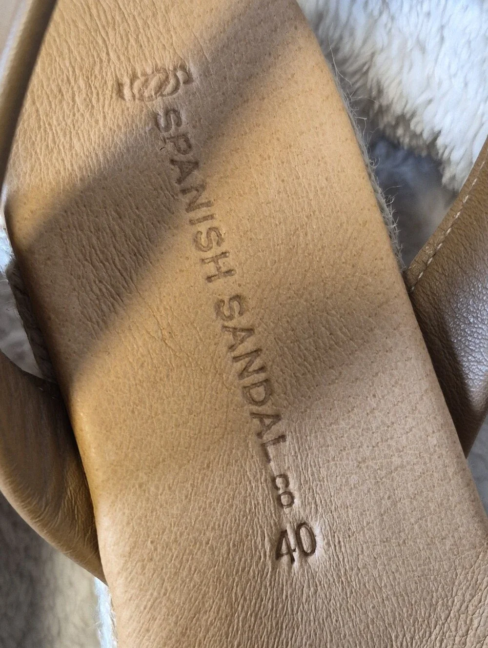 NEW Spanish Sandal Co Tan Leather Espadrille Wedge Sandals Open Toe Women's Sz 9